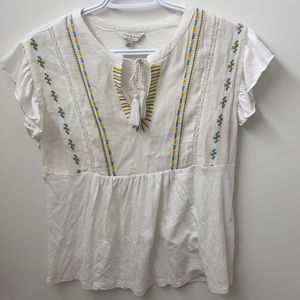 Lucky Brand baby doll shirt with a front tie
